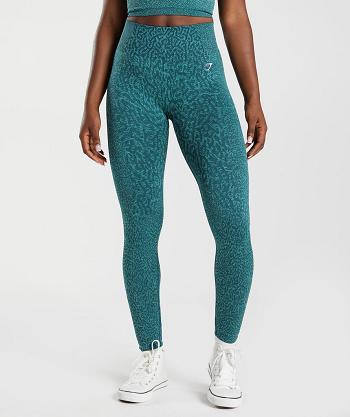 Dámské Legíny Gymshark Adapt Animal Seamless Tyrkysové | CZ 4058HAP